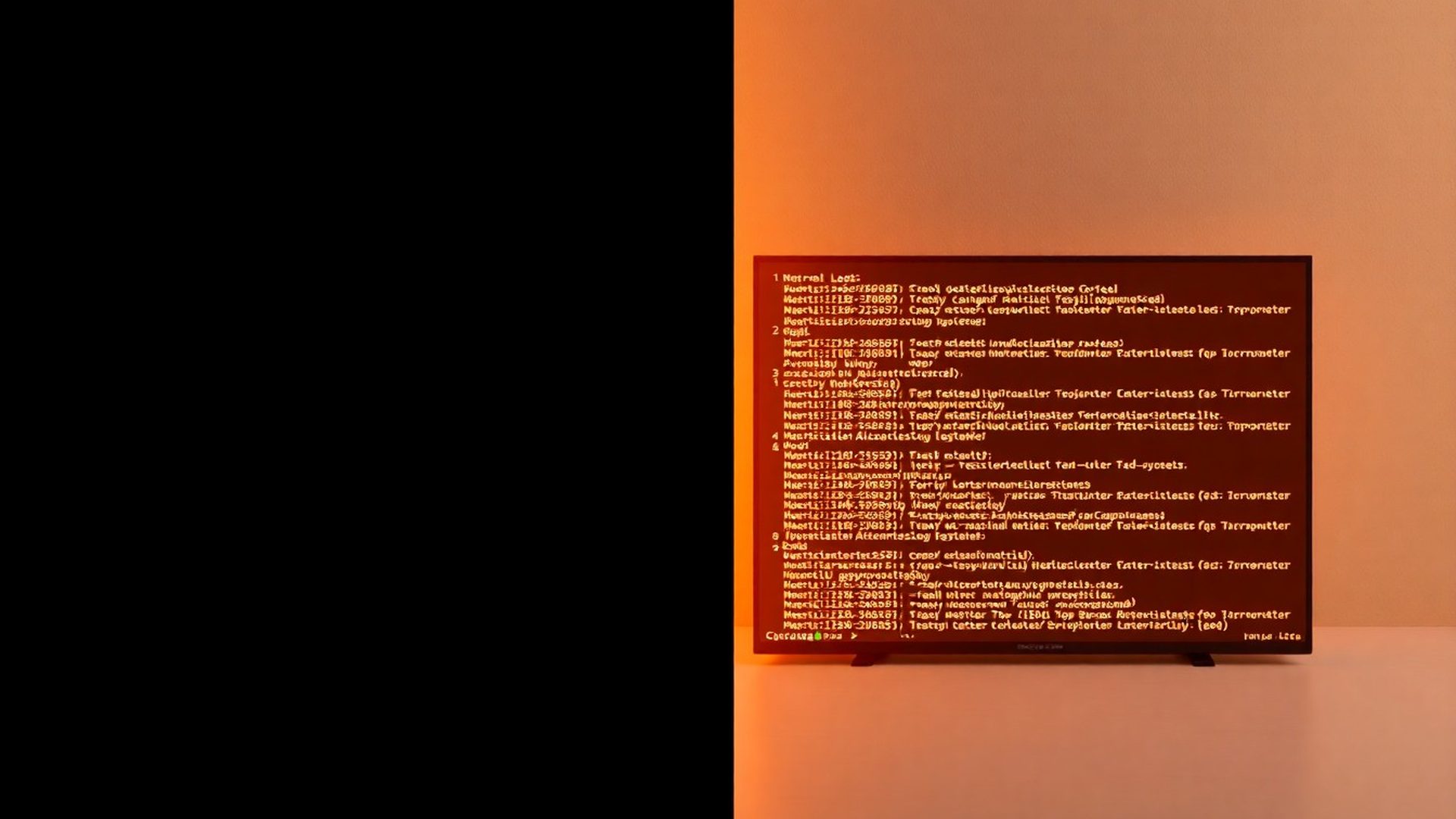 Deployment logs in tempo reale su schermo terminale ambrato